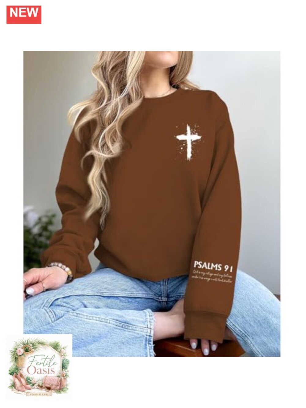 Christian Sweatshirt Psalms 91 Jesus Hoodie Religious Faith God Shirt Bible - Picture 4 of 6